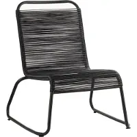 Happyment Tuinstoel met voetenbank - Loungestoel - Tuinmeubelen - Relax - Zwart
