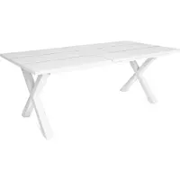 Happyment Eetkamertafel Divine - X poten wit - Eettafel - Rechthoek - 4 tot 8 personen - Massief hout - 200x90x75cm