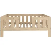 Need Sleep – Montessori Peuterbed 80x160 cm – Massief Houten Kinderbed met Hoge Barrière – Naturel