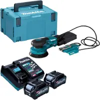 Makita BO 003 CGD201 Accuschuurmachine 40 V max. 125 mm 3,0 mm slag Borstelloos + 2x accu 2,5 Ah + lader + Makpac