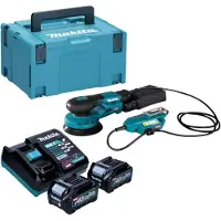 Makita BO 001 CGD201 Accuschuurmachine 40 V max. 125 mm 5,0 mm slag Borstelloos + 2x accu 2,5 Ah + lader + Makpac