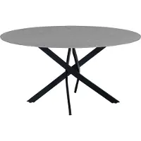 Happyment Eetkamertafel Diva - Tuintafel grijs rond - 4 personen - Marmerlook - Eettafel - 150x150x76cm - Ook voor buiten