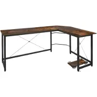 Happyment L-vormig Hoekbureau Fioren - Voor Thuiswerken, Gaming & Kantoor - Ruim PC & Laptop Werkstation - 167 cm - Retro