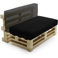 Bananair - Multifunctioneel Waterbestendig Palletkussen - afneembare hoes - Geschikt als zit- en rugkussen - Tuinkussen voor Palletbank - 120x60 cm - Zwart
