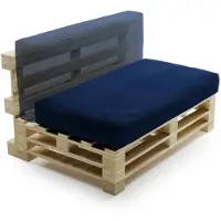 Bananair - Multifunctioneel Waterbestendig Palletkussen - afneembare hoes - Geschikt als zit- en rugkussen - Tuinkussen voor Palletbank - 120x60 cm - Blauw