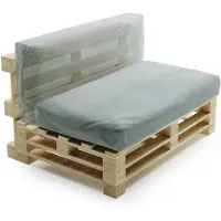Bananair - Multifunctioneel Waterbestendig Palletkussen - afneembare hoes - Geschikt als zit- en rugkussen - Tuinkussen voor Palletbank - 120x60 cm - Lichtgrijs