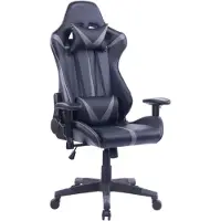 Happyment Luxe Gamestoel - Gaming stoel verstelbaar in hoogte - Chair - Ergonomische bureaustoel - Zwart/grijs