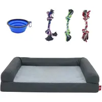 Happyment Hondenbench Valora - 91cm - Hondenbed - Donkergrijs - Hondensofa - Hondenzetel - Wasbaar - Ook voor katten