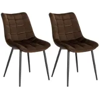 Happyment Luxe Eetkamerstoelen - Bruin Bordeaux - Woonkamerstoelen - Keukenstoelen - Kuipstoel - Set van 2, 4 of 6