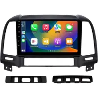 Happiq Autoradio met bluetooth - Carplay - Voor Hyundai Santa Fe 2 (2006-2012) - Geschikt voor Apple en Android - Stereo - Navigatie - Navigatiesysteem auto - 2GB 64GB