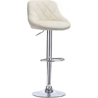Happyment Designer Barkruk Memo - Met rugleuning - Stevig - Ergonomische barstoel - Zithoogte 60 - 82cm - Creme - Set van 1 - Keuken en bar - In hoogte verstelbaar