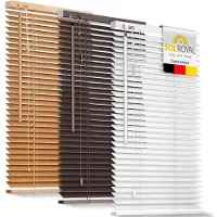 Sol Royal FSC gecertificeerd houten jaloezieën SolDecor JH3 rolgordijnen in wit 40x130 cm - Milieuvriendelijk geproduceerd