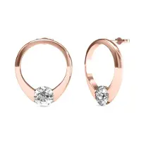 MYC Paris Mini Ring Oorbellen - Roségoud en Kristal