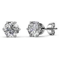 MYC Paris Solitaire M oorbellen - zilver en kristal