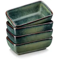 Happyment Bellagio Serviesset Naturale - 4 delig - 4 persoons - Groen - Dinerborden - Bordenset - Diepe borden - Ontbijtborden - Servies - Keukenservies