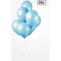 Partyxplosion 25x Ballon licht blauw 30cm - Festival feest party verjaardag landen helium lucht thema