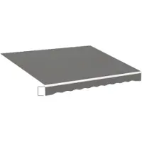 Happyment Zonneschermdoek Valora - 250x200cm - Vervangend Stof 420D Oxford - Schaduwdoek - Luifeldoek - Zonwering - PU coating - Grijs