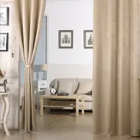Happyment Gordijnen set deluxe met ruche - 2 stuks - Champagne 135x225cm - Verduisterend - Zwaar - met Plooiband - Fluweel - Thermisch - Isolerend