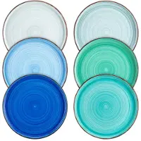 Happyment Belviano Serviesset - 12 delig - 4 persoons - Blauw - Dinerborden - Bordenset - Diepe borden - Ontbijtborden - Servies - Keukenservies
