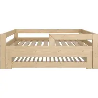 Need Sleep - Kinderbed met uitschuifbaar logeerbed - houten uitschuifbed voor 2 kinderen - 160x80 / 140x70 cm