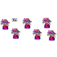 Wefiesta 6x Ballon gewicht regenboog - Tafeldecoratie thema feest ballon party festival pride
