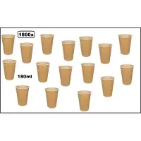 TakeAware 1800x Beker nature kraft bruin 180ml - next generation - Koffie thee creamer drinken sap limonade soep