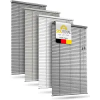 Sol Royal JA2 - Aluminium Jaloezie Zonder Boren 120x220 cm incl. Klemsteunen - Privacy- & Zonwering Binnen voor Ramen 120 cm breed, 25 mm Lamellen - Glanzend Zilver