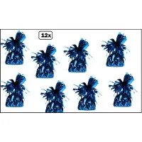 Wefiesta 12x Ballon gewicht blauw - Tafeldecoratie thema feest ballon party festival