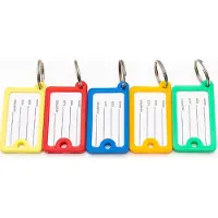 Gadgetpoint - Sleutelhanger Naamplaatjes - Naam Adres - Hanger - 5 stuks - Vierkant - Multicolor
