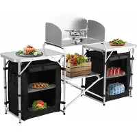 Happyment Campingkeuken deluxe - buitenkeuken inklapbaar - opvouwbaar - 2 in 1