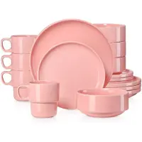 Happyment Fiorenzo Serviesset - 48 delig - 12 persoons - Baby roze - Dinerborden - Bordenset - Diepe borden - Ontbijtborden - Servies - Keukenservies