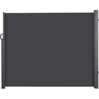 Happyment Windscherm Zyrell uittrekbaar - 600x180cm - Zijluifel voor buitenterras - Terrasscherm - Uitschuifbaar - Camping - Balkon of tuin - Grijs