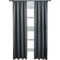 Happyment Gordijnen set Diva 2 stuks - Donkergrijs 135x245cm - Verduisterend - met Plooiband - Fluweel Isolerend