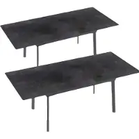 Happyment Eettafel Grandiose - 8-10 Personen Gesinterde Stenen Eettafel - 180 cm Uitschuifbare Keuken Eettafel voor Kerst - Metalen Frame