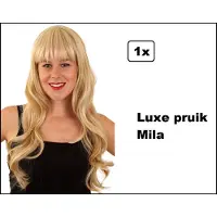 Partyxplosion Luxe Pruik Mila blond lang haar - verstelbare pruik - Wasbaar - Linda Carnaval thema feest optocht