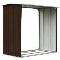 Syfax Haardhoutschuur 172x91x154 cm gegalvaniseerd staal bruin