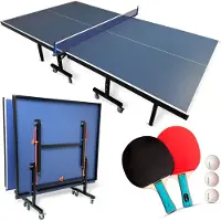 Thunder VITAL-18-BLUE Tafeltennistafel - Opvouwbaar - 18 mm Blad - Inclusief Set