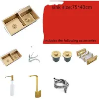 OEM Keukenwastafel, dubbele wasbak, opbouwmontage, 75x40 cm