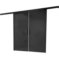 Inova complete glazen dubbele schuifdeur - 180x203 - antraciet glas - staafgreep-dubbele softclose