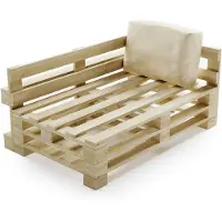 Bananair - Palletkussen - Afneembare hoes - Waterbestendig hoekkussen - Tuinkussen voor Palletbank - 60x40 cm - Beige