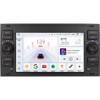 Happiq Autoradio met bluetooth - Carplay - Geschikt voor Apple en Android - Stereo - Navigatie - Navigatiesysteem auto - Voor Ford Focus, Mondeo, Fiesta, Transit, Kuga, C-Max & S-Max Galaxy