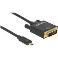DeLOCK Premium USB-C naar DVI kabel met DP Alt Mode (4K 30 Hz) / zwart - 2 meter