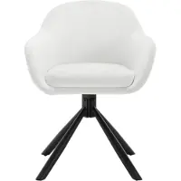 Happyment Eetkamerstoelen Supria - Set van 2 - Draaibaar - Fauteuil - Keuken - Voor eettafel - Cream - Velvet