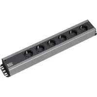 Bachmann 300000 Stekkerdoos 19 inch 6-voudig Zwart, Antraciet Randaarde stekker 1 stuk(s)