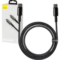 Baseus - USB C naar USB C Kabel 100W 200CM Geschikt voor Apple Macbook (Pro/Air) & Notebook - Zwart