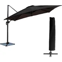 Happy Garden Offset parasol MOLOKAI vierkant 3x3m zwart + hoes