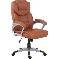 CLP ergonomische bureaustoel Texas, modern, draaibaar en in hoogte verstelbaar, kunstleer | Kleur: lichtbruin