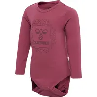 Hummel Romper L/s - hmlHelga - Aarde Rood m. Logo - - 68 - Rompers Lange Mouw