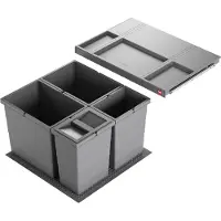 Hailo Allegro 295 afvalsysteem 52 liter (2 x 8 liter + 2 x 18, 1x 8 liter met deksel)
