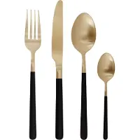 Cosy & Trendy Bestekset Olivia Champagne Black 16 delig / 4 personen